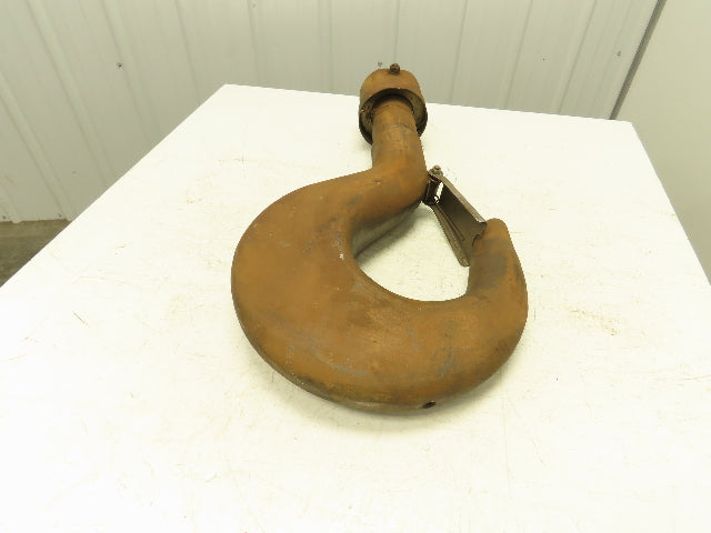 Steel 20 Ton Crane Hoist Lifting Hook Threaded Shank w/Latch
