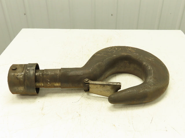 Steel 20 Ton Crane Hoist Lifting Hook Threaded Shank w/Latch