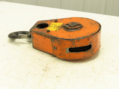 2 Ton Single Sheave Crane Hoist Swivel Hook Snatch Block 4000 Lb Load