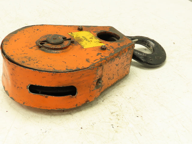 2 Ton Single Sheave Crane Hoist Swivel Hook Snatch Block 4000 Lb Load