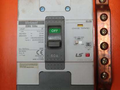 Metasol EBS103C LSIS Circuit Breaker 60A 3 Pole 125AF 480V 18x10x5" Enclosure