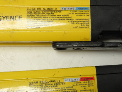 Keyence GL-R60H Safety Light Curtain Transmitter & Receiver Set 25mm 1180mm 15m