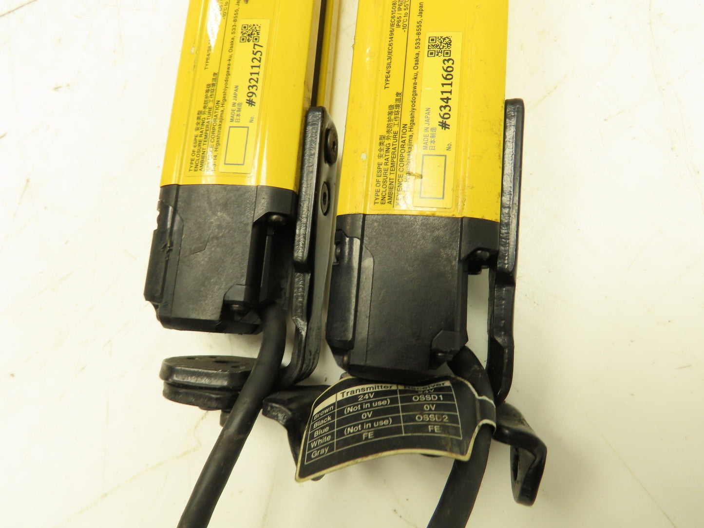 Keyence GL-R60H Safety Light Curtain Transmitter & Receiver Set 25mm 1180mm 15m