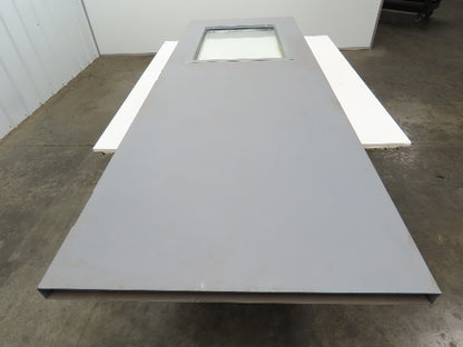 CP18GL42670F Fire Rated Metal Door 30x84" Half Glass 18 Gauge Gray 1.5 Hour