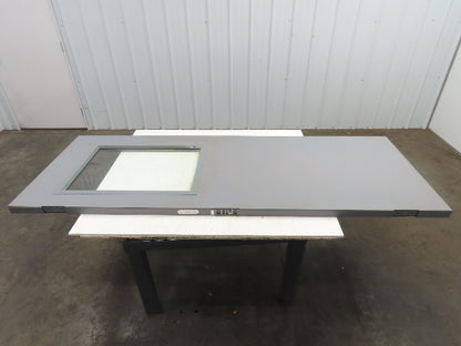 CP18GL42670F Fire Rated Metal Door 30x84" Half Glass 18 Gauge Gray 1.5 Hour