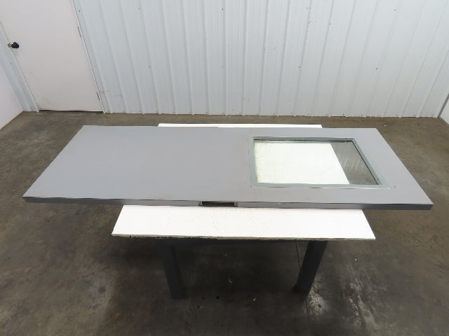 CP18GL42670F Fire Rated Metal Door 30x84" Half Glass 18 Gauge Gray 1.5 Hour