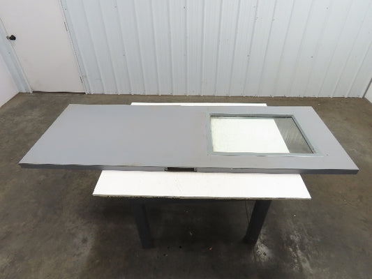 CP18GL42670F Fire Rated Metal Door 30x84" Half Glass 18 Gauge Gray 1.5 Hour