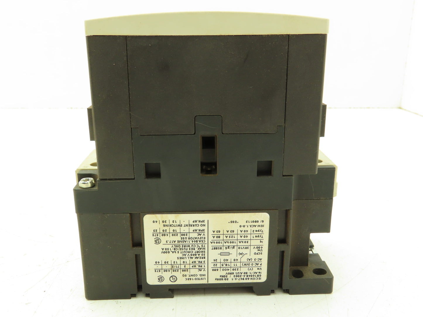 Siemens 3RT1035-1A.0 Contactor 40A 30Hp@460V 3Ph 50/60Hz