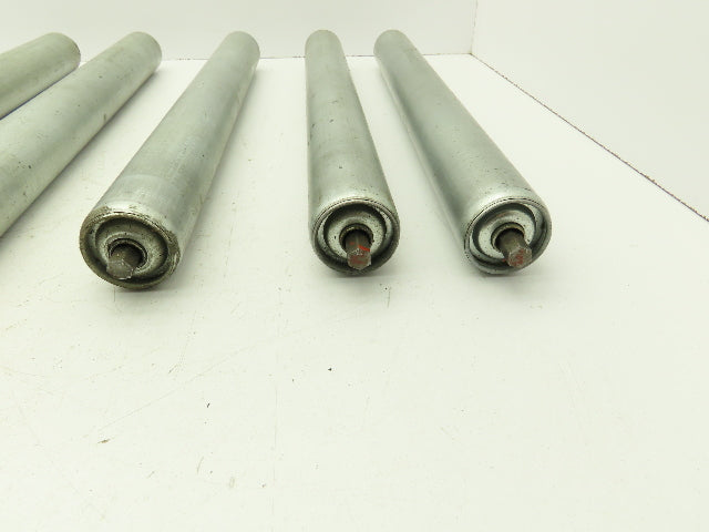 1.9" Dia x 19" BF Steel Gravity Conveyor Roller 7/16" Hex Lot of 6