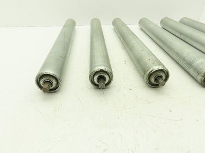1.9" Dia x 19" BF Steel Gravity Conveyor Roller 7/16" Hex Lot of 6