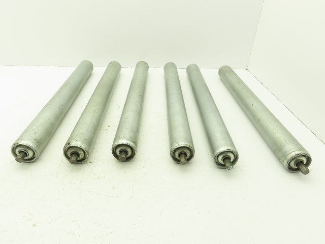 1.9" Dia x 19" BF Steel Gravity Conveyor Roller 7/16" Hex Lot of 6