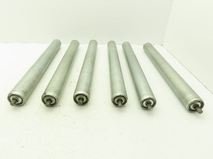 1.9" Dia x 19" BF Steel Gravity Conveyor Roller 7/16" Hex Lot of 6