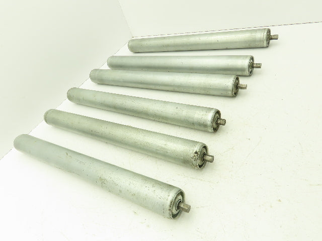 1.9" Dia x 19" BF Steel Gravity Conveyor Roller 7/16" Hex Lot of 6