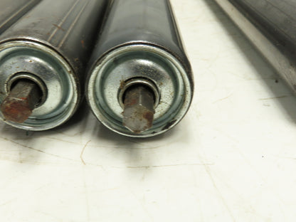 1.9" Dia x 37" BF Steel Gravity Conveyor Roller 7/16" Hex Axle  Lot of 6