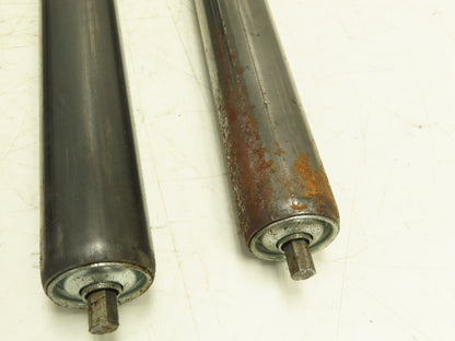 1.9" Dia x 37" BF Steel Gravity Conveyor Roller 7/16" Hex Axle  Lot of 6