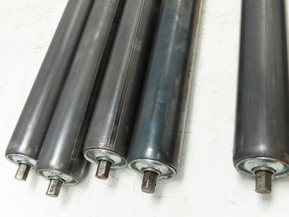 1.9" Dia x 37" BF Steel Gravity Conveyor Roller 7/16" Hex Axle  Lot of 6