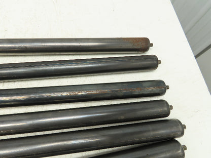 1.9" Dia x 37" BF Steel Gravity Conveyor Roller 7/16" Hex Axle  Lot of 6