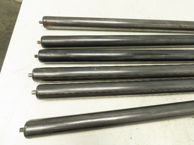 1.9" Dia x 37" BF Steel Gravity Conveyor Roller 7/16" Hex Axle  Lot of 6