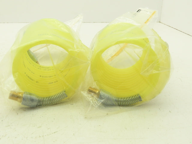 Parker A0412-MC4-ML4-R Fast-Stor Nylon Coiled Air Hose 1/4" ID x 9'  Lot of 2