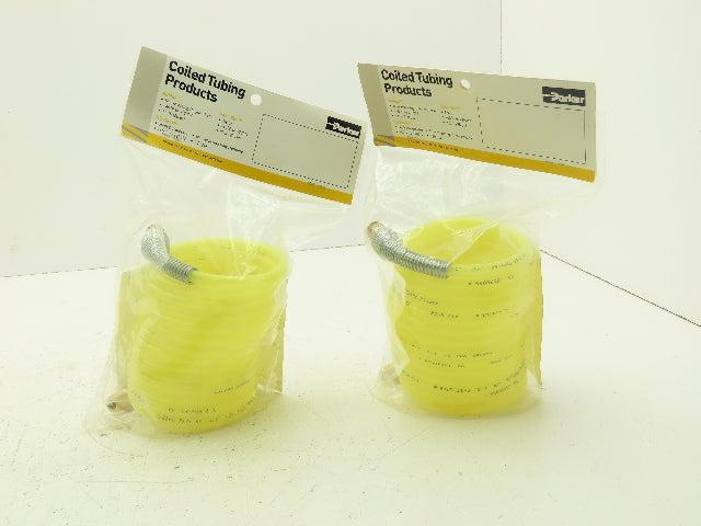 Parker A0412-MC4-ML4-R Fast-Stor Nylon Coiled Air Hose 1/4" ID x 9'  Lot of 2