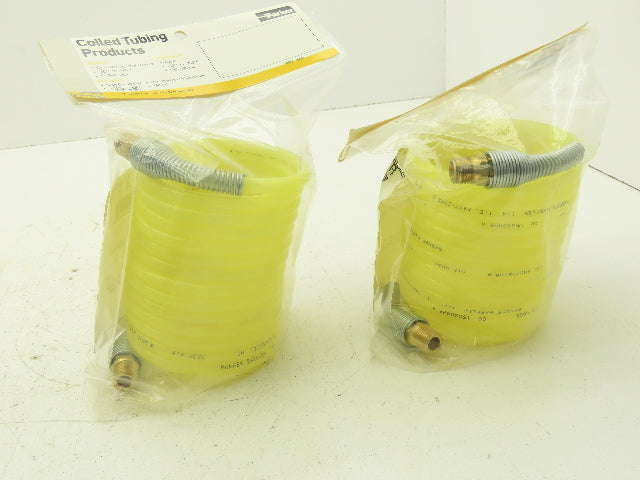 Parker A0412-MC4-ML4-R Fast-Stor Nylon Coiled Air Hose 1/4" ID x 9'  Lot of 2
