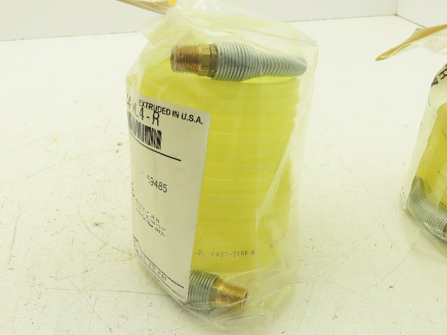 Parker A0412-MC4-ML4-R Fast-Stor Nylon Coiled Air Hose 1/4" ID x 9'  Lot of 2