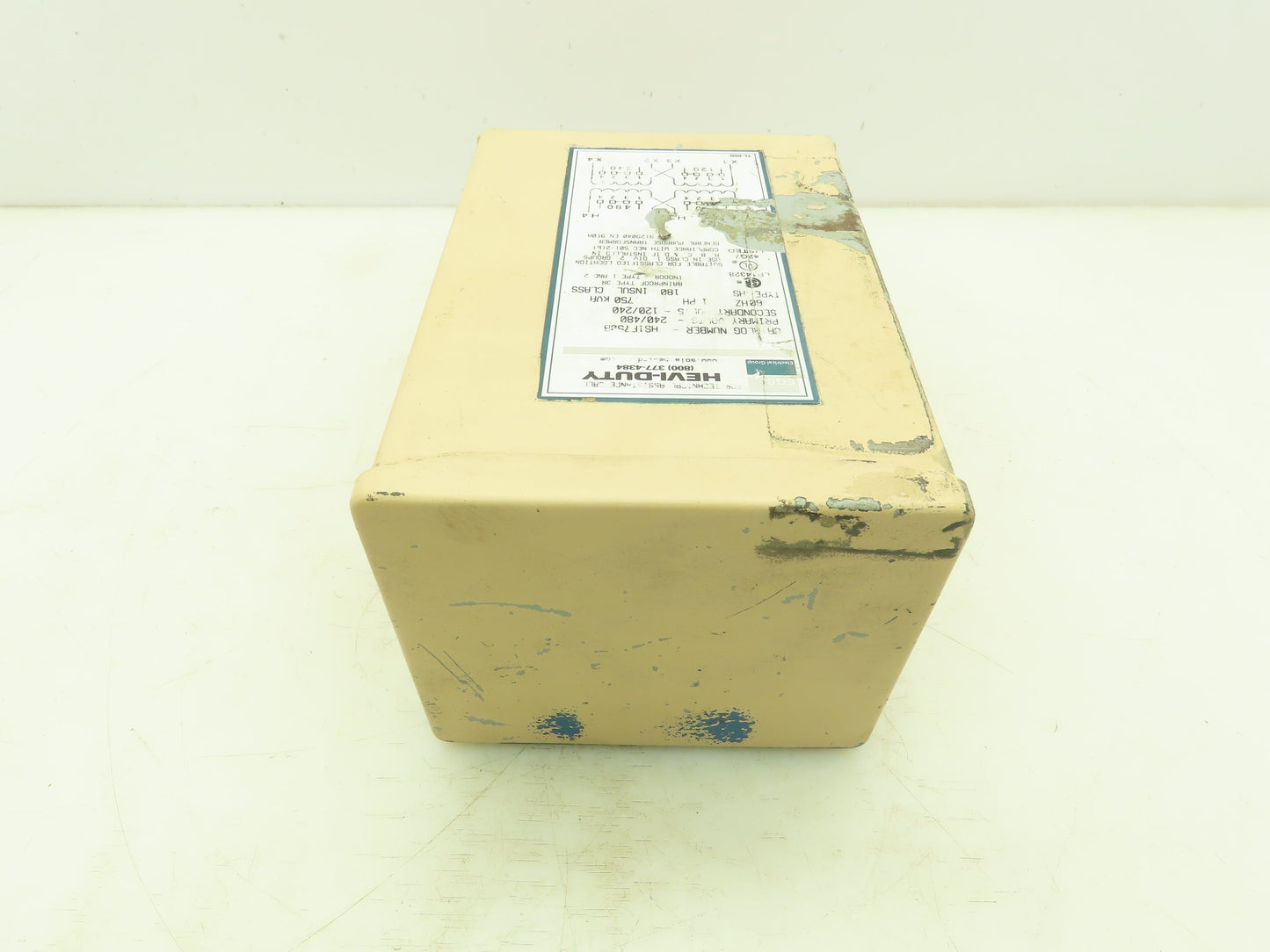 Emerson HS1F750B Hevi-Duty Transformer 0.75 KVA 1PH HV 240/480V LV 120/240V