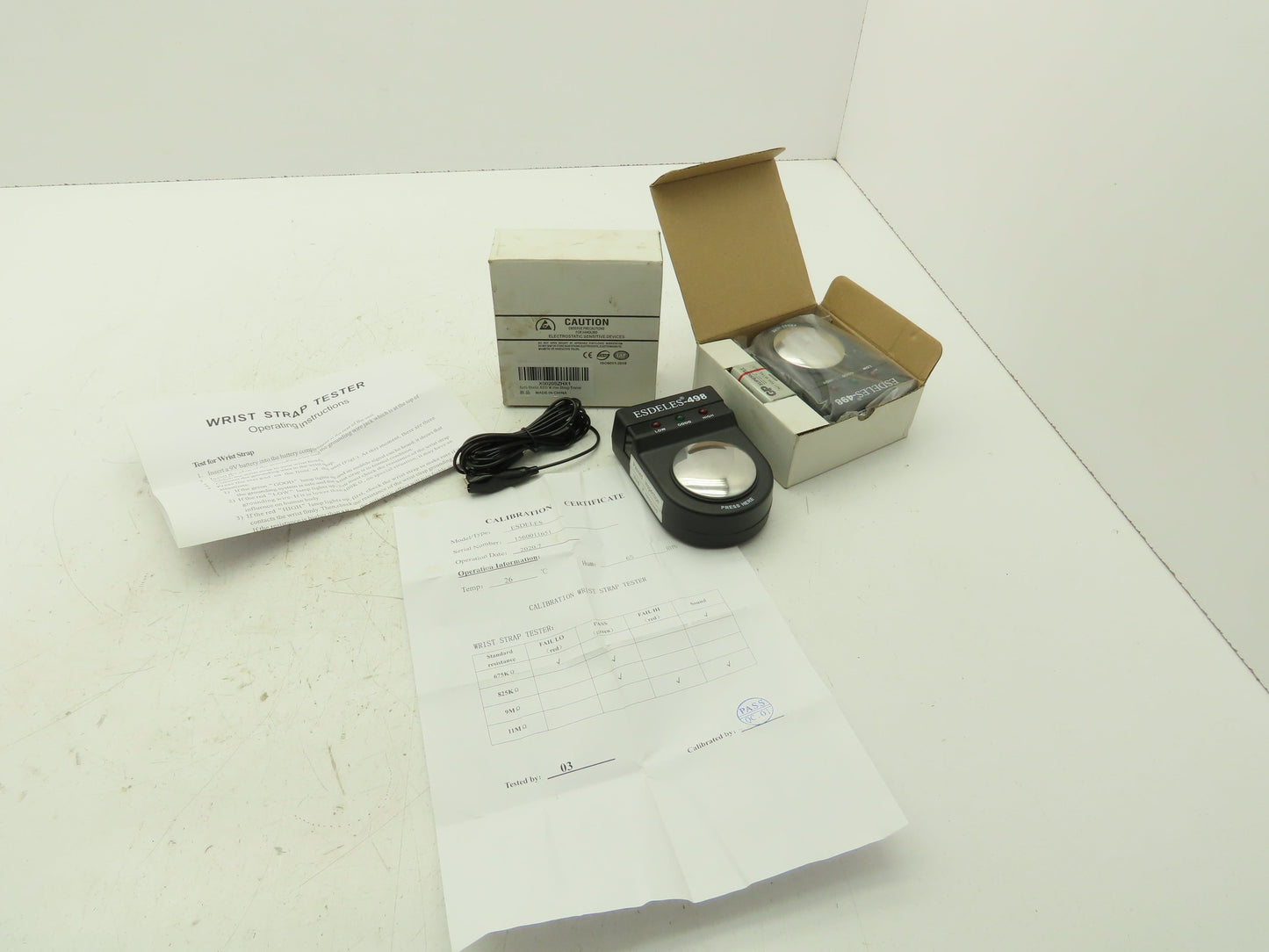 Esdeles 498 Anti Static ESD Wrist Strap Tester Operation Temp. 26° Lot Of 2