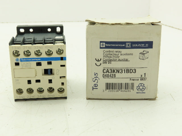 Schneider Electric Telemecanique CA3KN31BD3 Control Relay 24VDC 10A 4PH 3NO 1NC