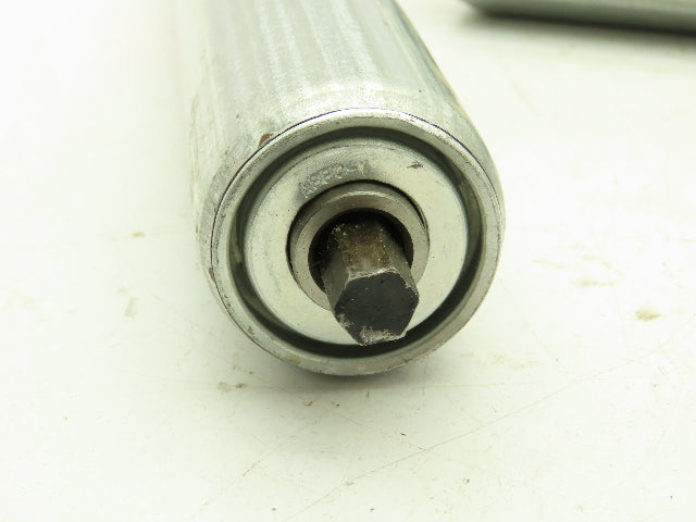 Hytrol 1.9" Dia x 19" BF Steel Gravity Conveyor Roller 7/16" Hex Lot of 6