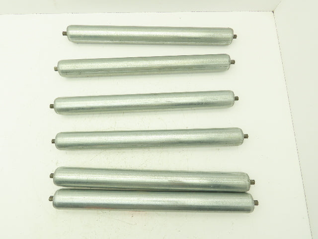 Hytrol 1.9" Dia x 19" BF Steel Gravity Conveyor Roller 7/16" Hex Lot of 6