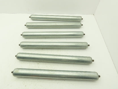 Hytrol 1.9" Dia x 19" BF Steel Gravity Conveyor Roller 7/16" Hex Lot of 6