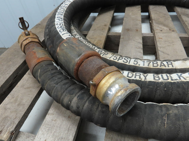 Jason Industrial 4470 Dry Bulk Material Gum Rubber Suction Hose 2" ID x 25' 6"
