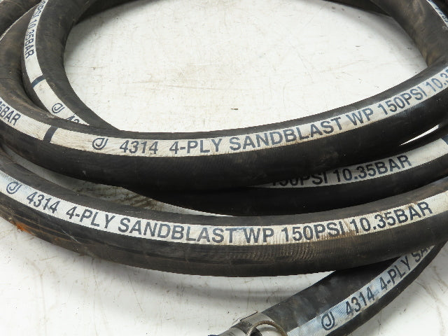 Jason Industrial 4314 Sandblast Hose 1-1/2" ID x 30' Black 4-Ply Rubber 150 PSI
