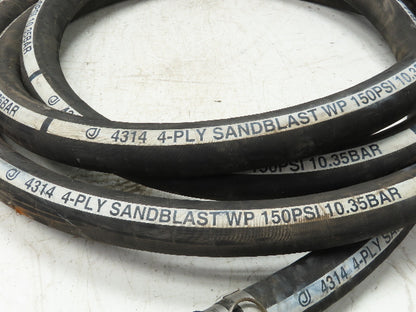 Jason Industrial 4314 Sandblast Hose 1-1/2" ID x 30' Black 4-Ply Rubber 150 PSI