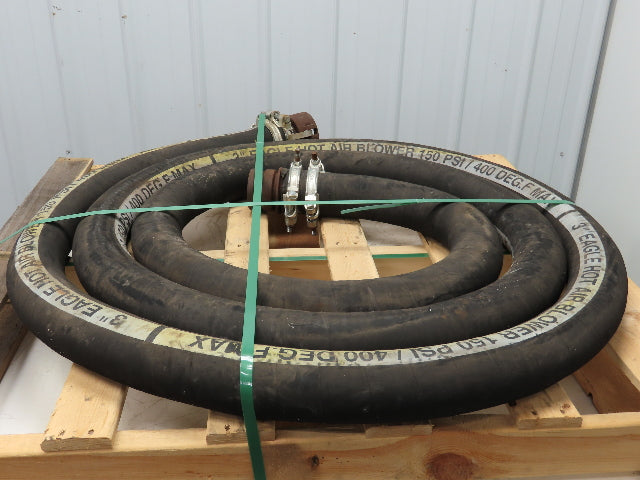 Eagle 3" ID x 24' Hot Air Compressor Dry Bulk Blower Hose Black Rubber 400°F