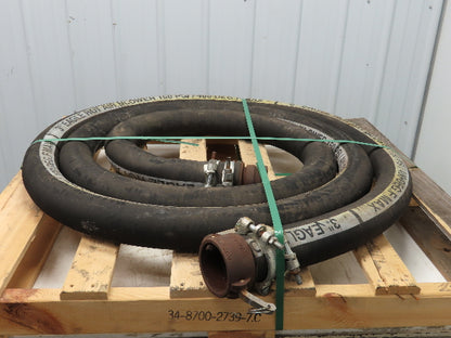 Eagle 3" ID x 24' Hot Air Compressor Dry Bulk Blower Hose Black Rubber 400°F