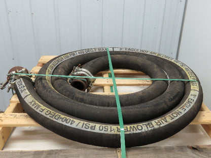 Eagle 3" ID x 24' Hot Air Compressor Dry Bulk Blower Hose Black Rubber 400°F