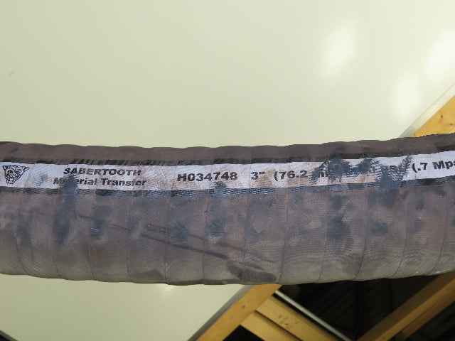 Boston Sabertooth H034748 Dry Bulk Material Suction Hose 3"x 44' Black Rubber