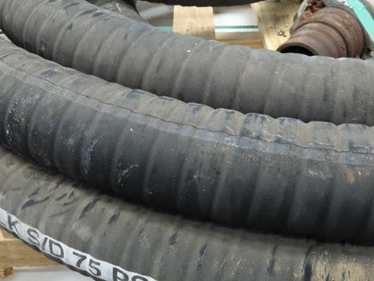 Jason 4470 Dry Bulk Material Suction Hose 3" ID x 73' Gum Rubber 75 PSI