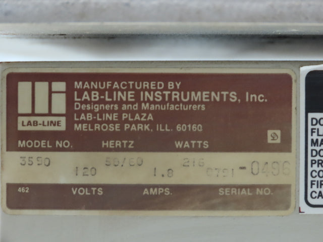Lab Line Model 120 Lab-Line 3590 Laboratory Platform Orbital Shaker 120V 40-200RPM 36x24 ...