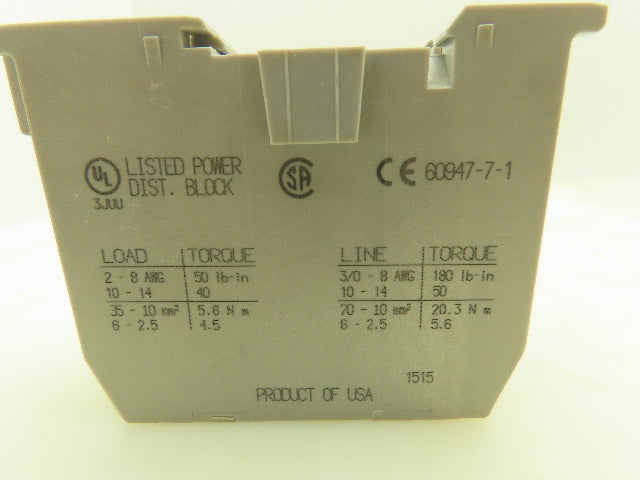 Allen Bradley 1492-PDE1C142 Enclosed Power Distribution Block 200A 600V Ser.A