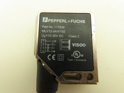 Pepperl+Fuchs MLV12-54/47/92 Retroreflective PE Sensor 10-30V DC Class 2