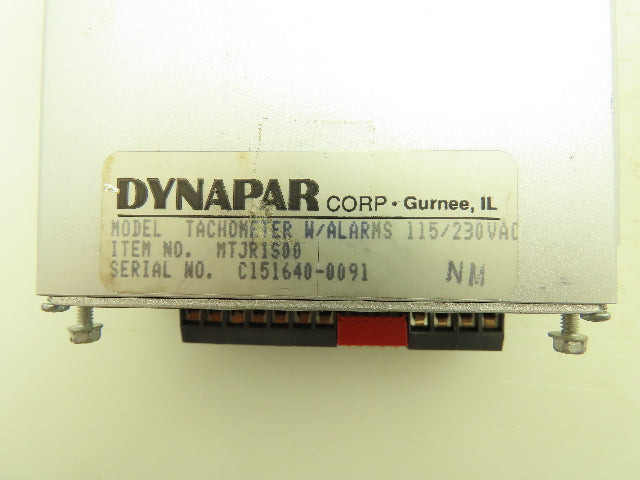 Dynapar MTJR1S00 MAXjr  Tachometer 1 With Alarms 115/230 VAC 50/60Hz