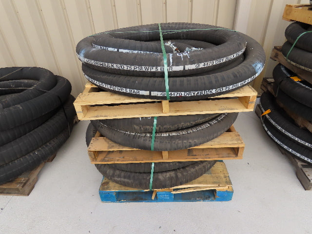 Jason 4470 Dry Bulk Material Suction Hose 4" ID x 49' Gum Rubber 75 PSI