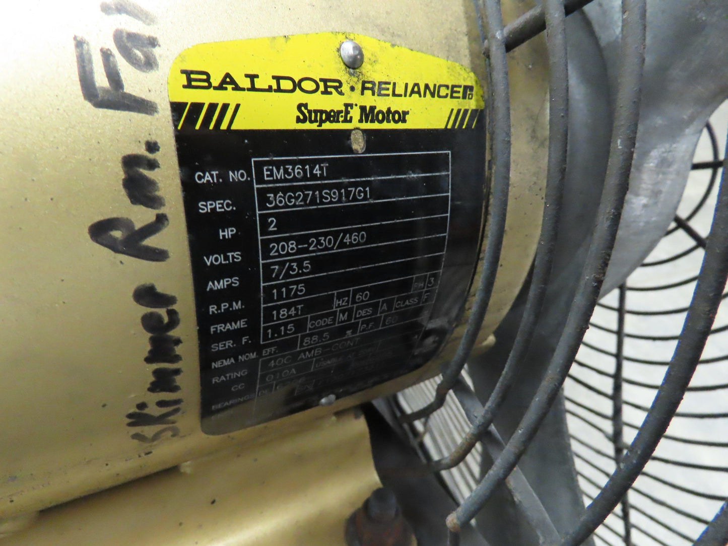 36" Aluminum Propeller Fan Swivel Yoke 2 HP 230/460V 3Ph Baldor Motor 1175 RPM