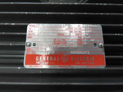 General Electric 5K405JL2241A GE Motor 125Hp 1780RPM 460V 3Ph 405TSD 2-1/8"