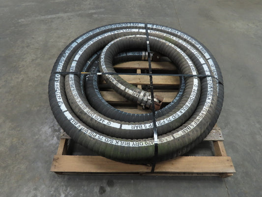 Jason 4470 Dry Bulk Material Suction Hose 3" ID x 50' Gum Rubber 75 PSI