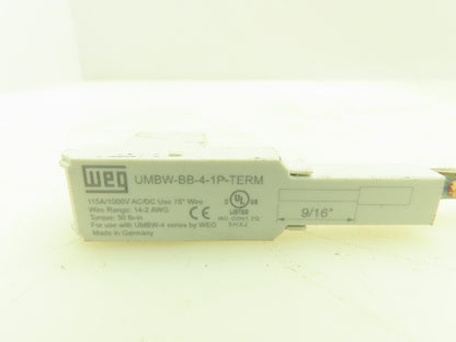 Weg UMBW-BB-4-1P-TERM Bus Bar 1-Pole 115A 1000VAC/DC 9/16" Lot of 6