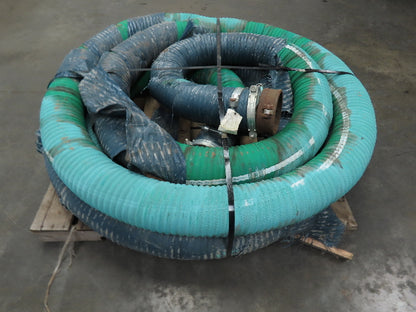 Dry Bulk Material Suction Hose 5" ID x 49' Natural Rubber 75 PSI Green